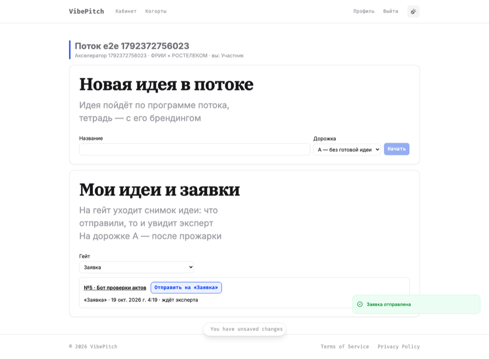 Вид потока для участника